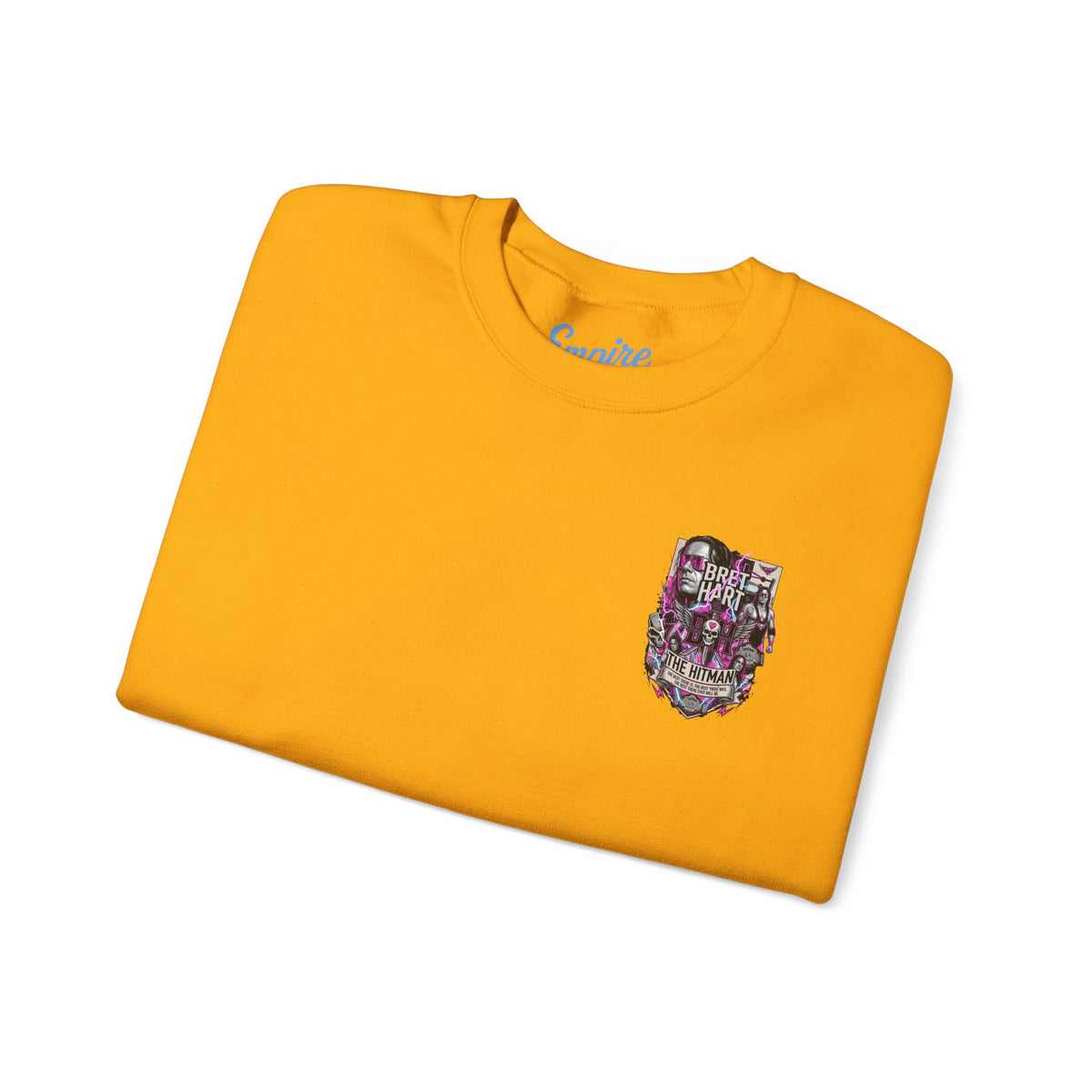 Retro Wrestling Crewneck Sweatshirt – 'The Hitman' Neon Bret Hart Graphic