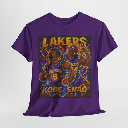 Kobe & Shaq Lakers Tee, Retro Basketball Graphic