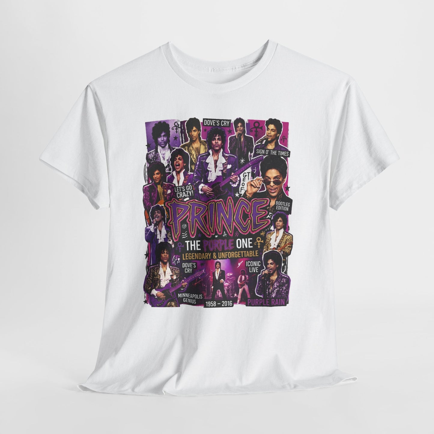 Prince Tribute T-Shirt – 'Prince The One' Collage Graphic Tee