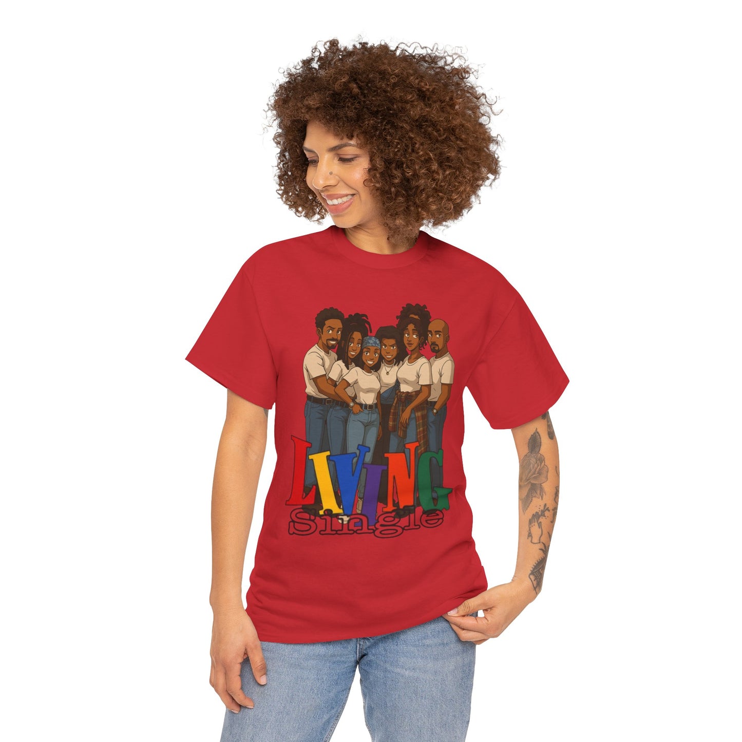 Living Single Unisex Heavy Cotton Tee - Nostalgic TV Show T-Shirt for Fans
