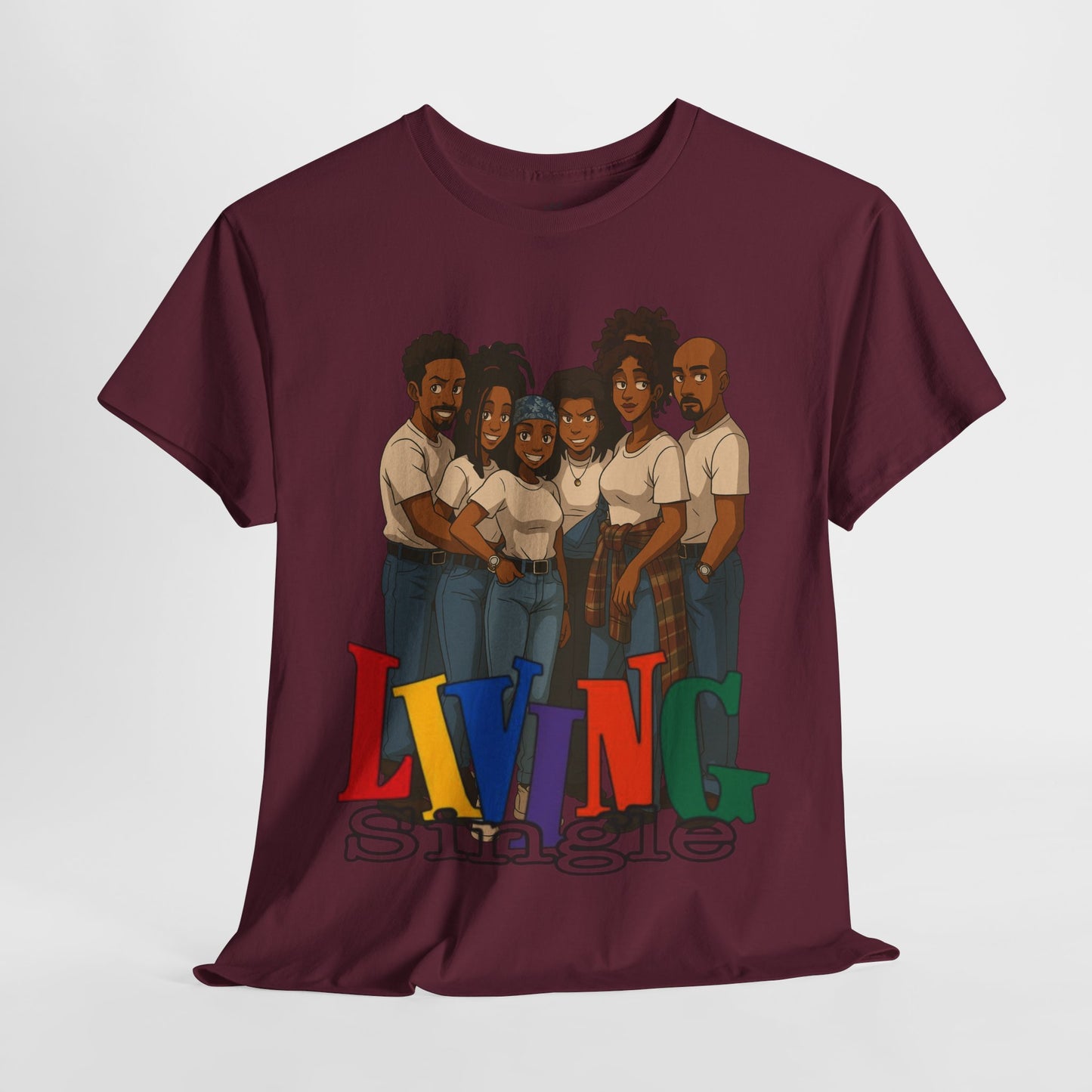 Living Single Unisex Heavy Cotton Tee - Nostalgic TV Show T-Shirt for Fans