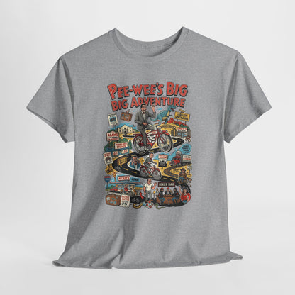 Pee-wee’s Epic Road Trip: A Collage of Adventure Graphic Tee