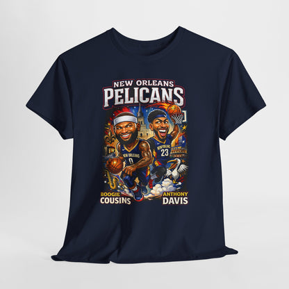 New Orleans Pelicans Basketball T‑Shirt — Boogie Cousins & Anthony Davis Graphic Tee