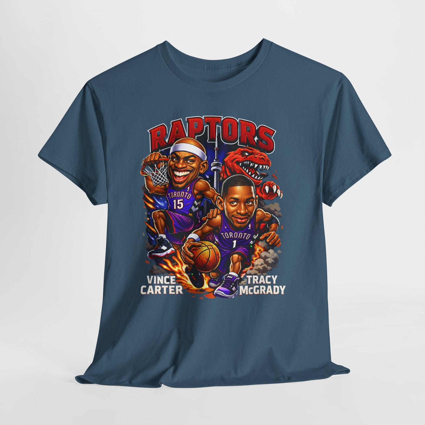 Raptors Basketball Tee — Vintage Cartoon Players Graphic Shirt