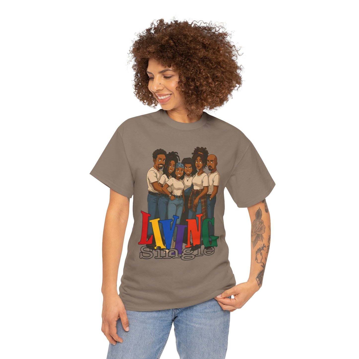 Living Single Unisex Heavy Cotton Tee - Nostalgic TV Show T-Shirt for Fans