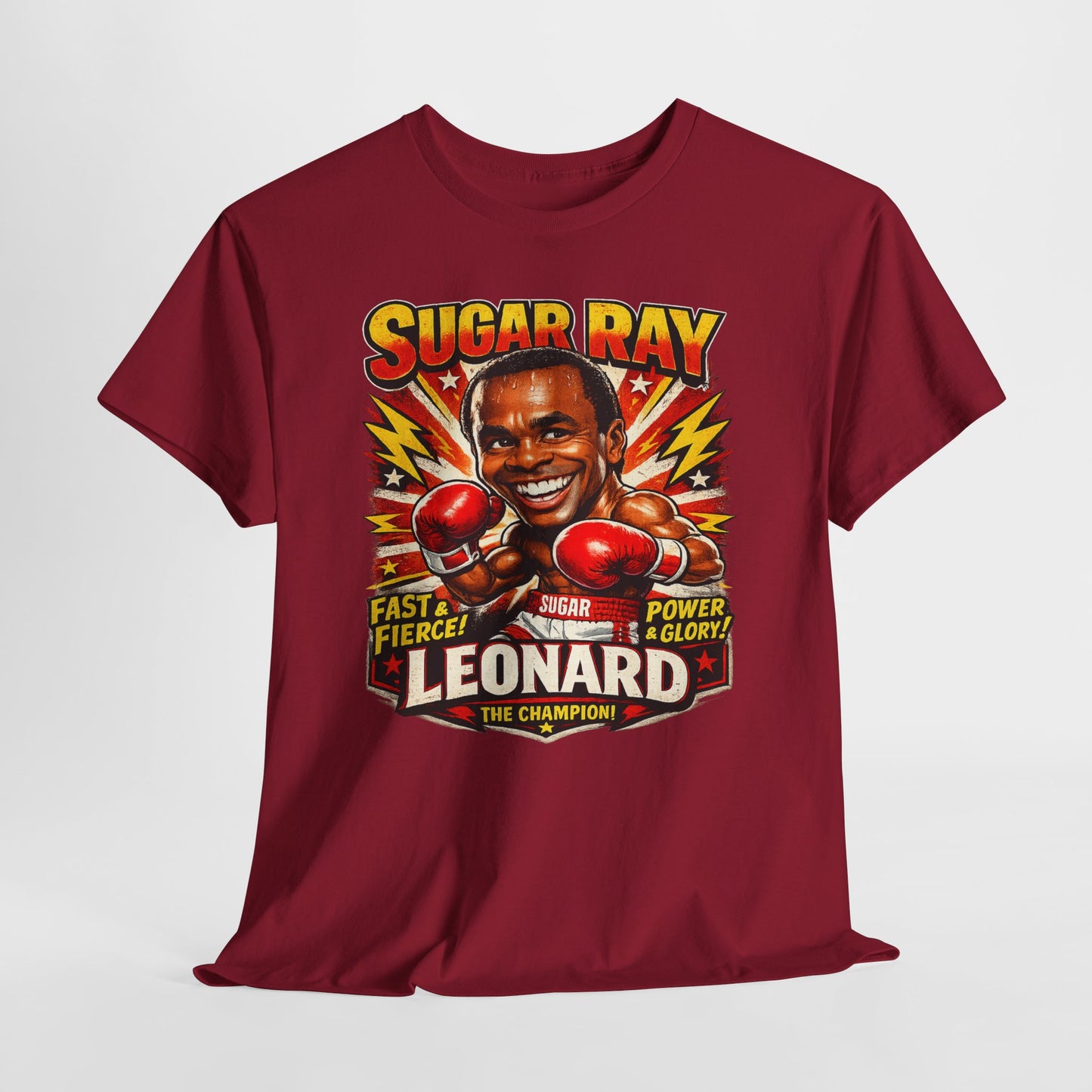 Vintage Boxing Champion Tee – “Sugar Ray Leonard” Graphic Shirt