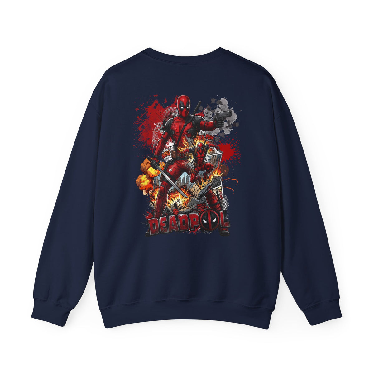 Deadpool Graphic Sweatshirt – Comic Superhero Crewneck