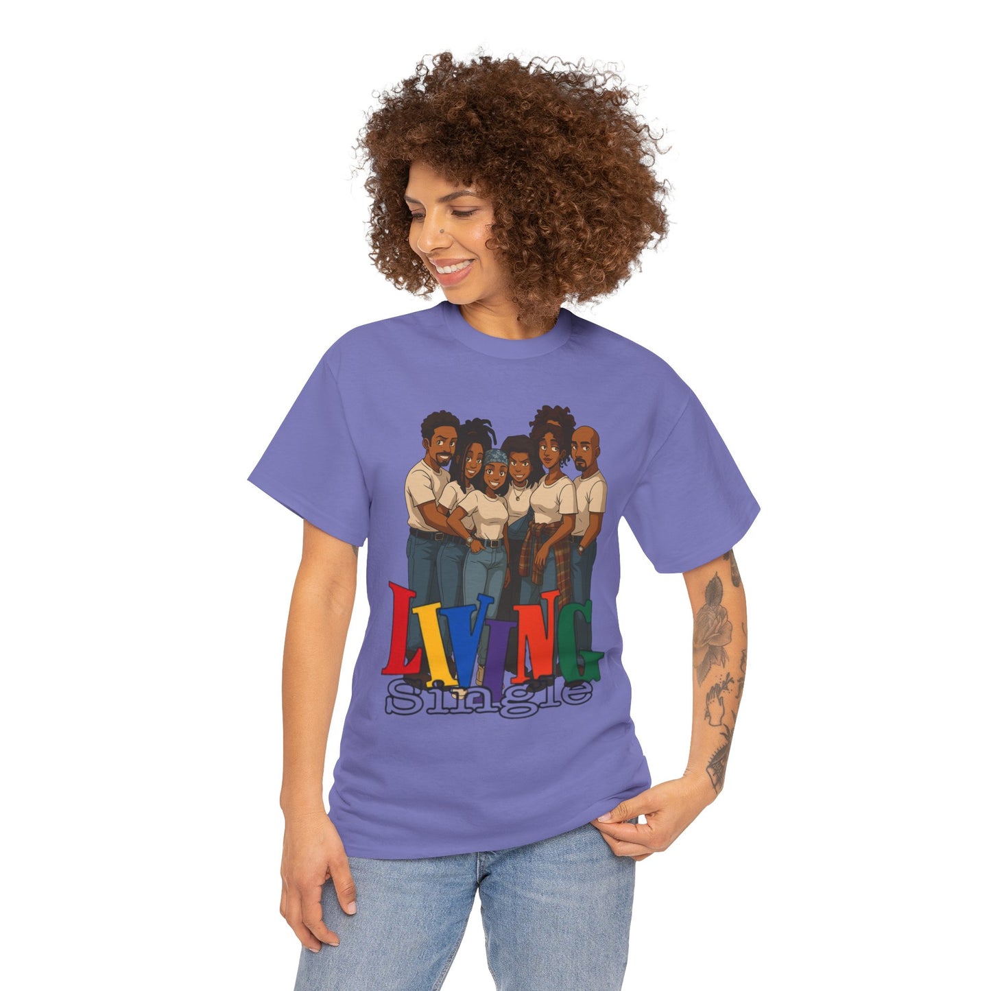 Living Single Unisex Heavy Cotton Tee - Nostalgic TV Show T-Shirt for Fans