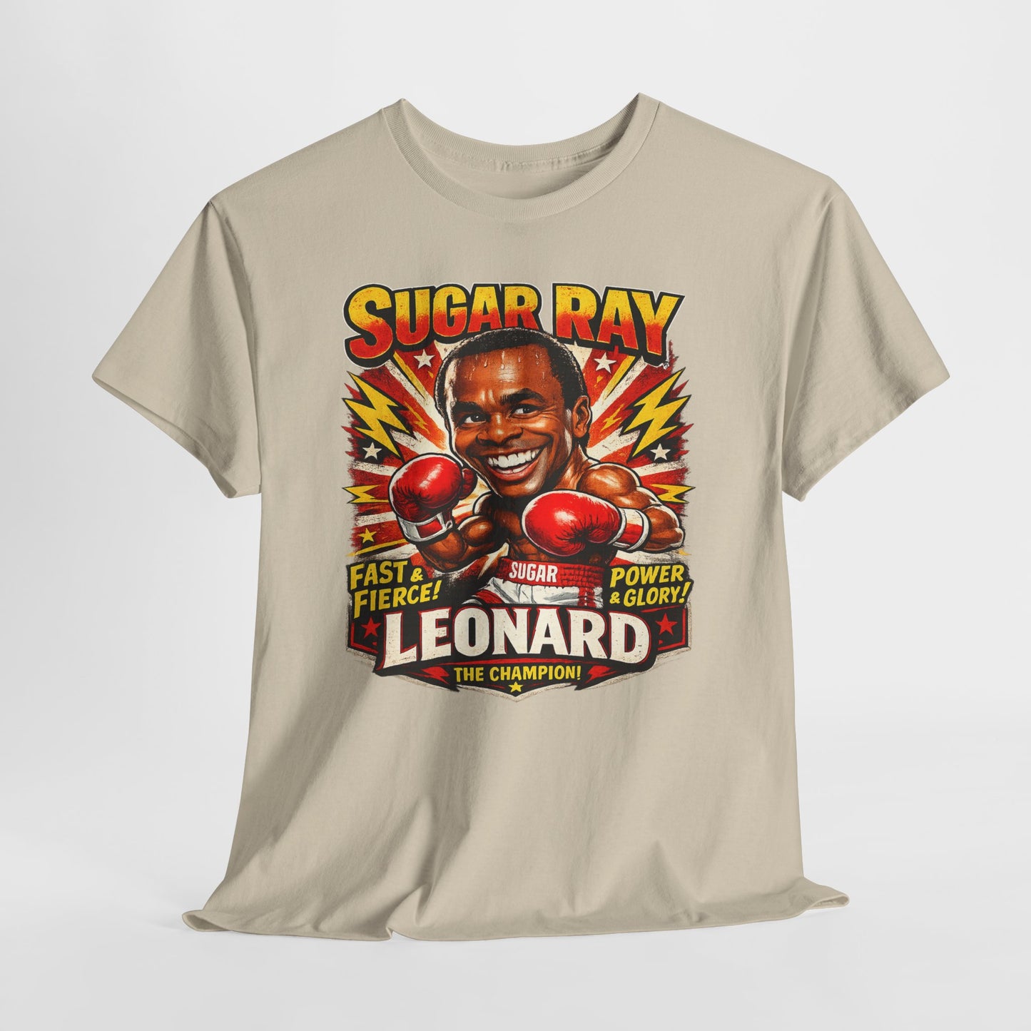 Vintage Boxing Champion Tee – “Sugar Ray Leonard” Graphic Shirt