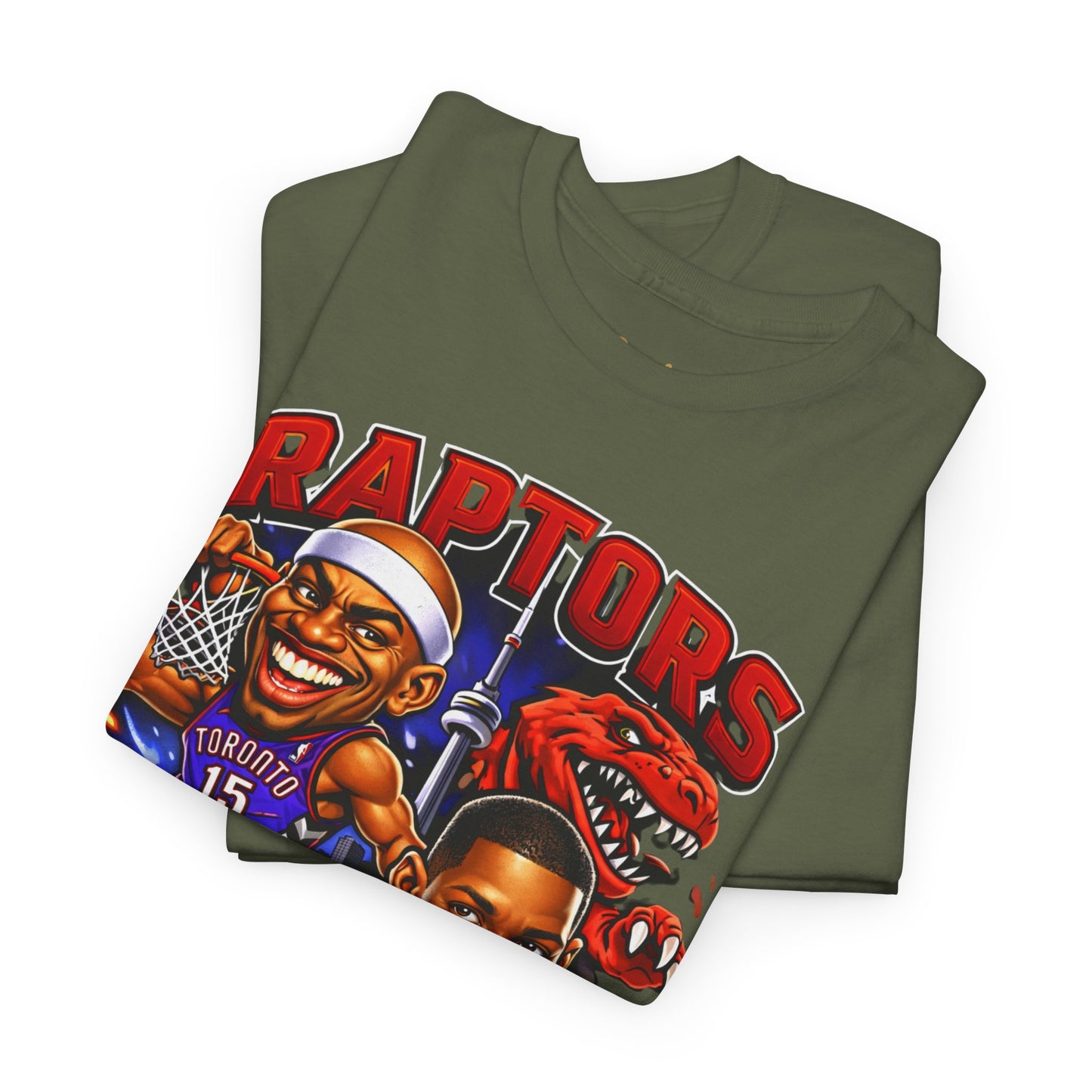Raptors Basketball Tee — Vintage Cartoon Players Graphic Shirt
