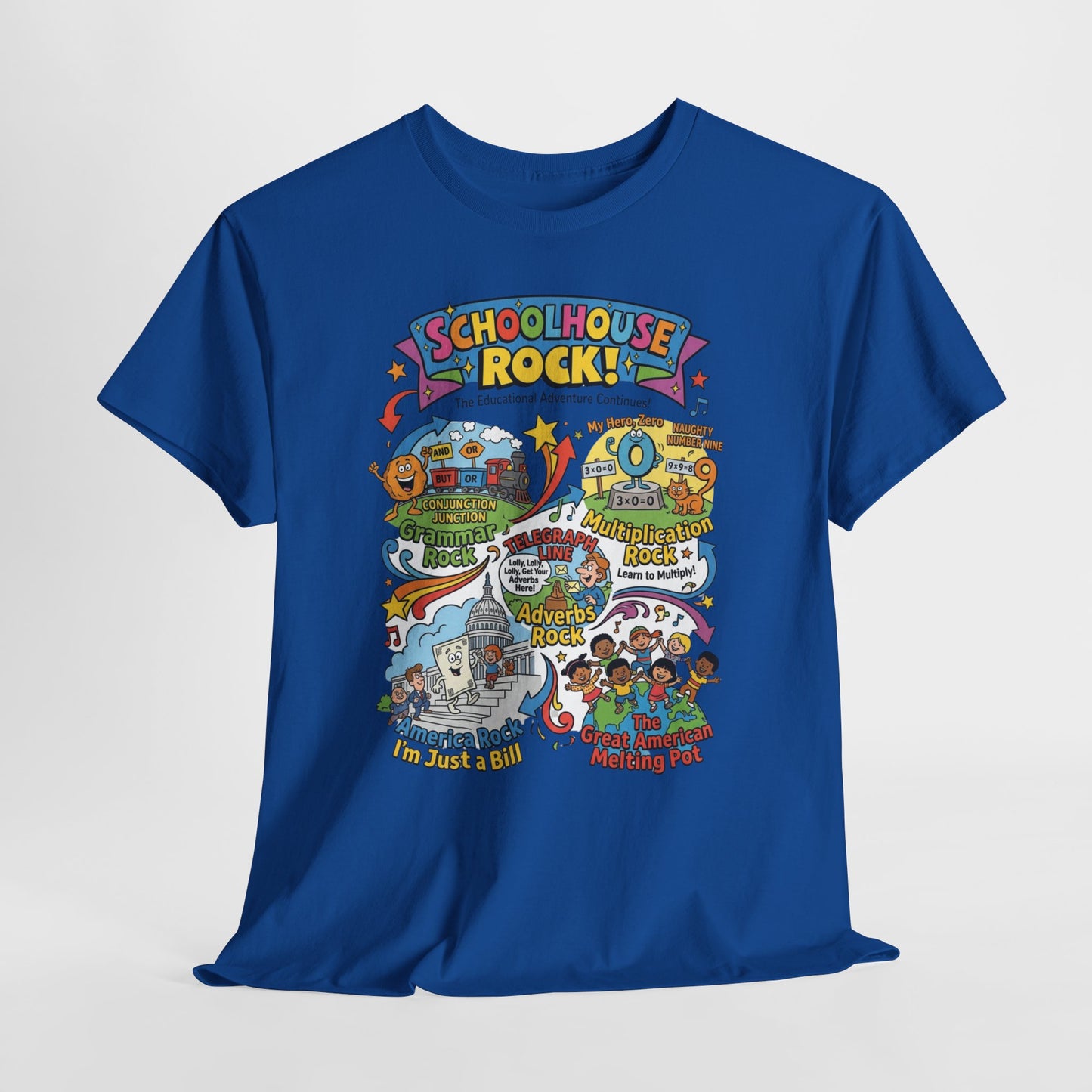 Schoolhouse Rock! Vintage Cartoon Tee — Retro Educational Music Band Graphic Shirt