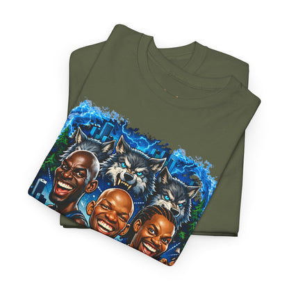 Timberwolves Legends T‑Shirt — Garnett, Cassell & Sprewell Retro Basketball Tee