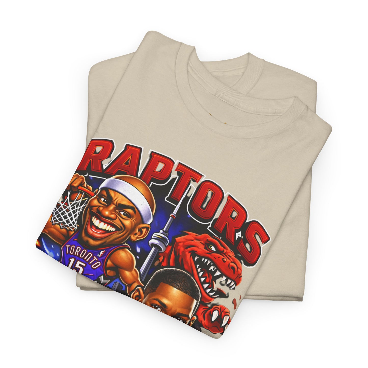 Raptors Basketball Tee — Vintage Cartoon Players Graphic Shirt