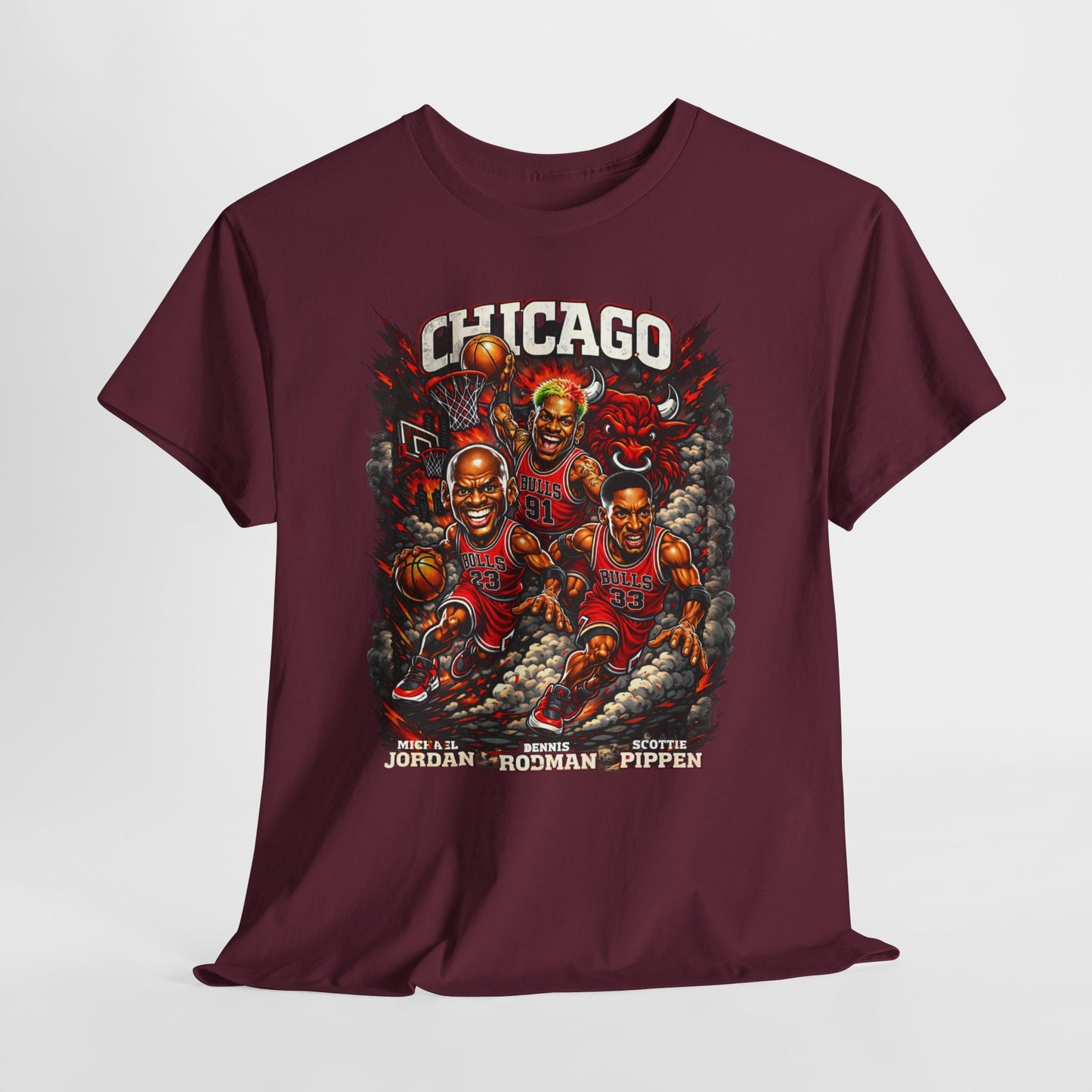 Chicago Bulls Retro Players Graphic Tee — Vintage Basketball Team Shirt