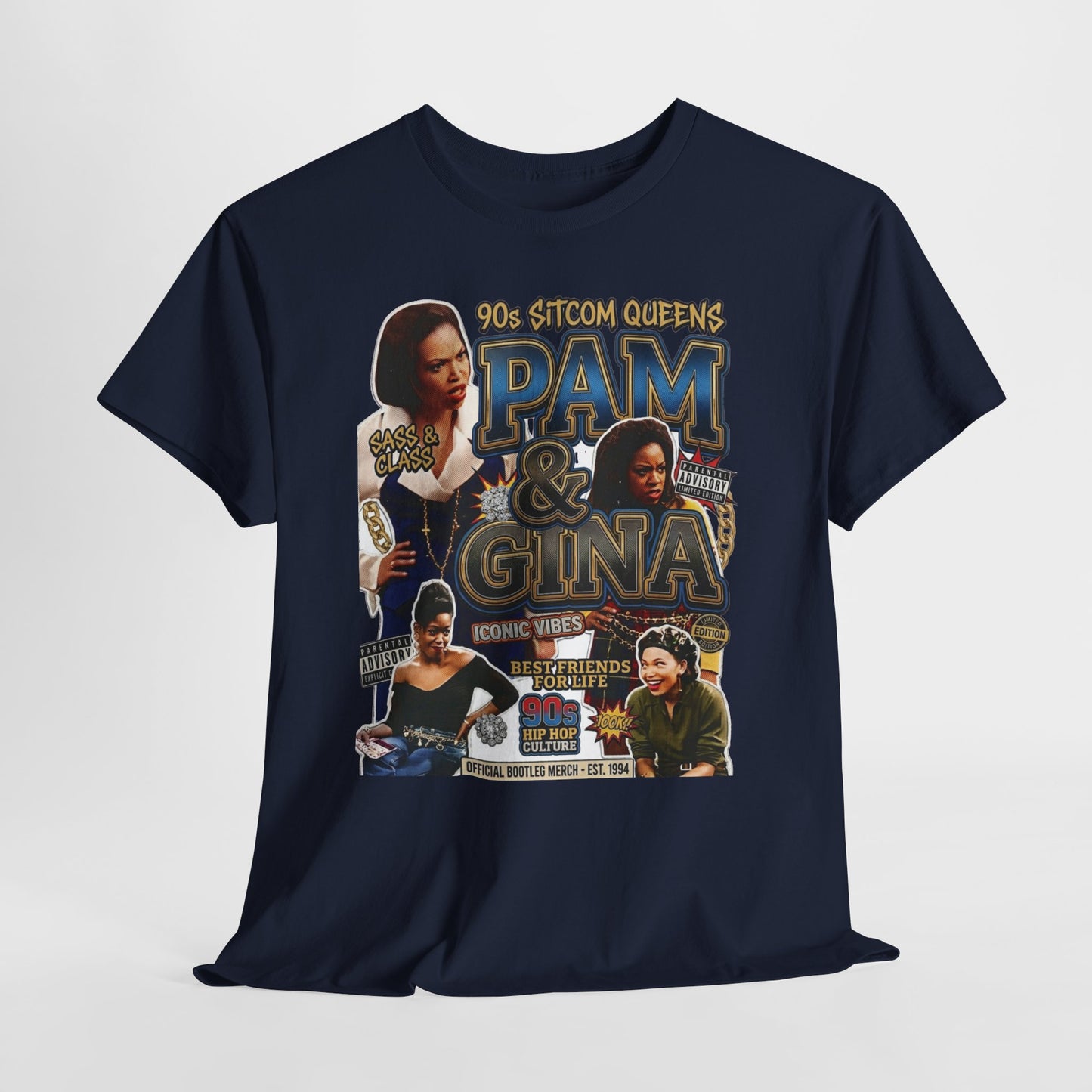 Pam & Gina Throwback Collage T-Shirt — 90s TV Queens Graphic Tee