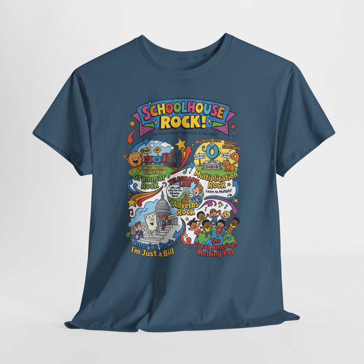 Schoolhouse Rock! Vintage Cartoon Tee — Retro Educational Music Band Graphic Shirt