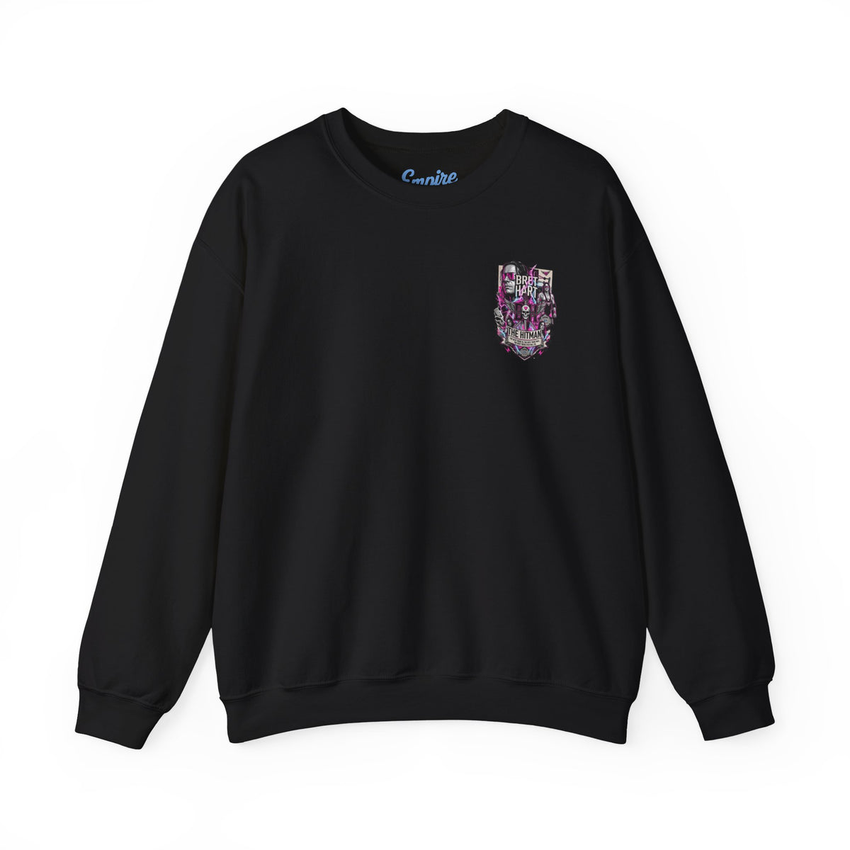 Retro Wrestling Crewneck Sweatshirt – 'The Hitman' Neon Bret Hart Graphic