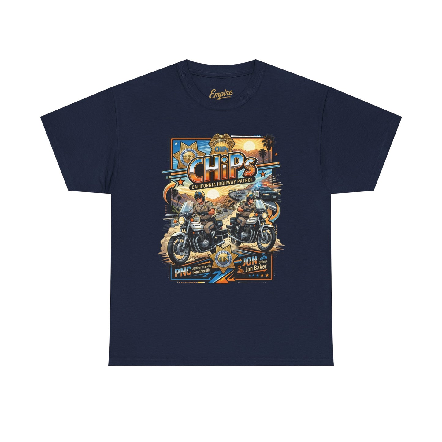 CHiPs Retro Motorcycle Tee — Vintage Police Biker Graphic T-Shirt