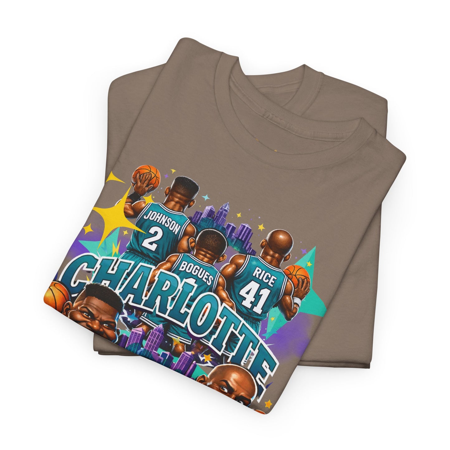 Charlotte Hornets Basketball T-Shirt — Team Player Caricature Tee