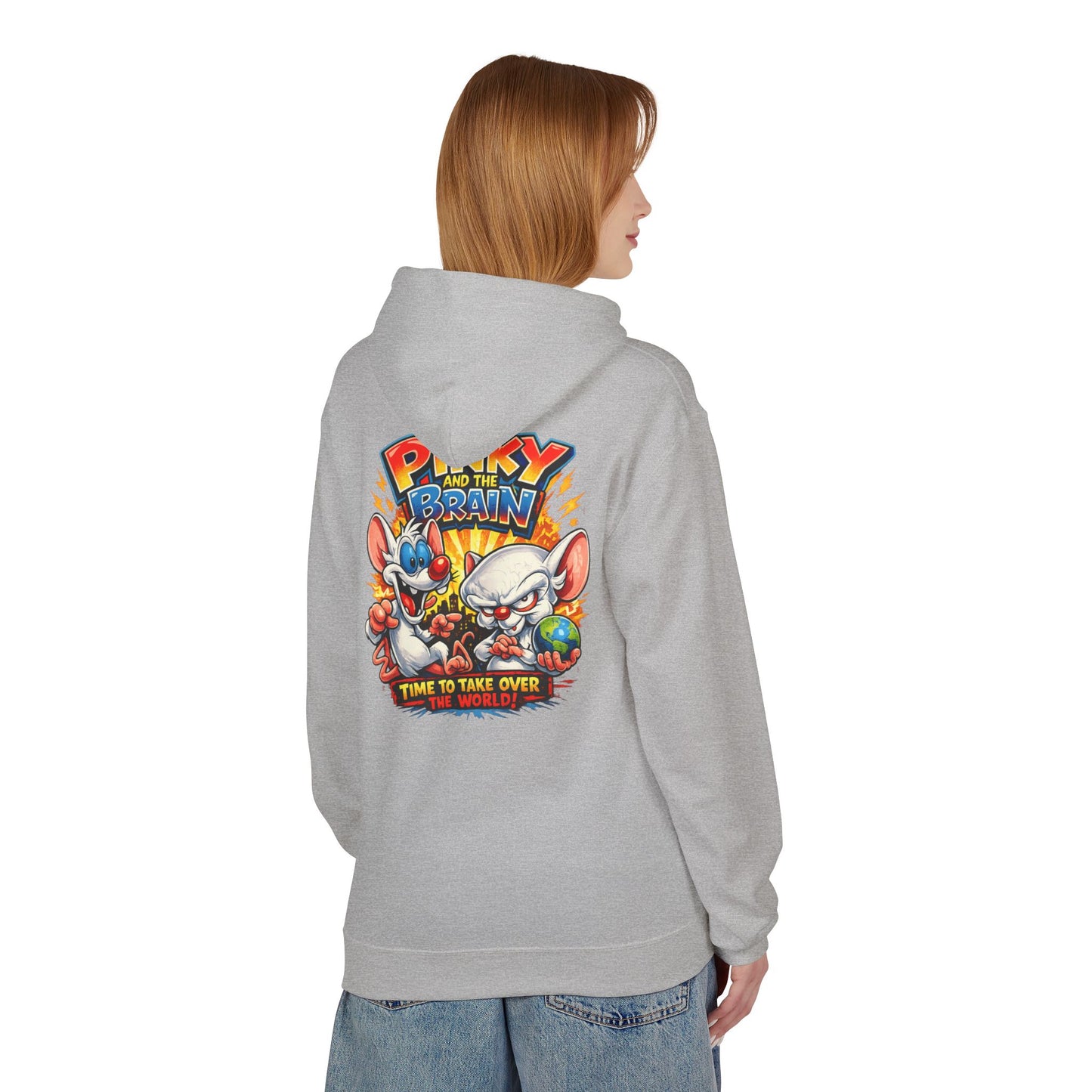 Pinky and the Brain "Time to Take Over the World" Midweight Softstyle Fleece Hoodie