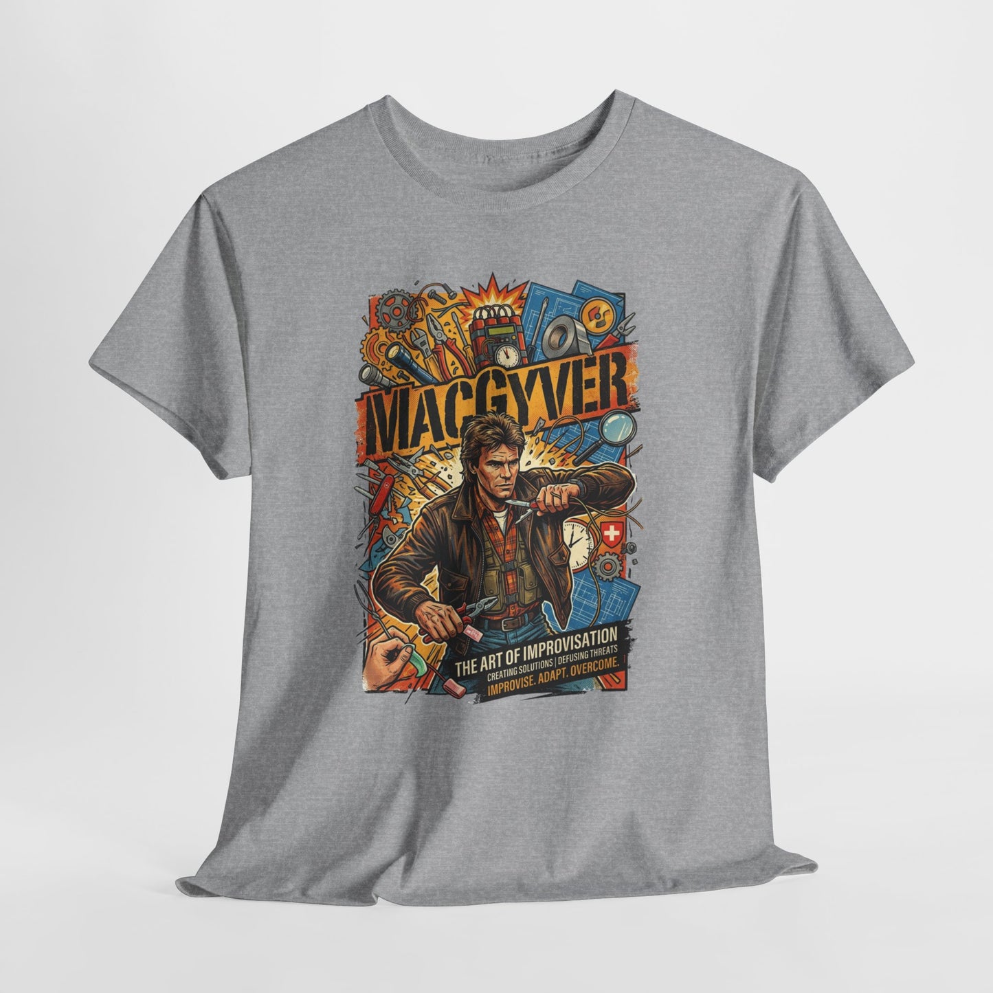MacGyver Vintage Poster T‑Shirt — Retro TV Show Tee with “MacGyver” Graphic