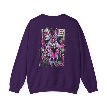 Retro Wrestling Crewneck Sweatshirt – 'The Hitman' Neon Bret Hart Graphic