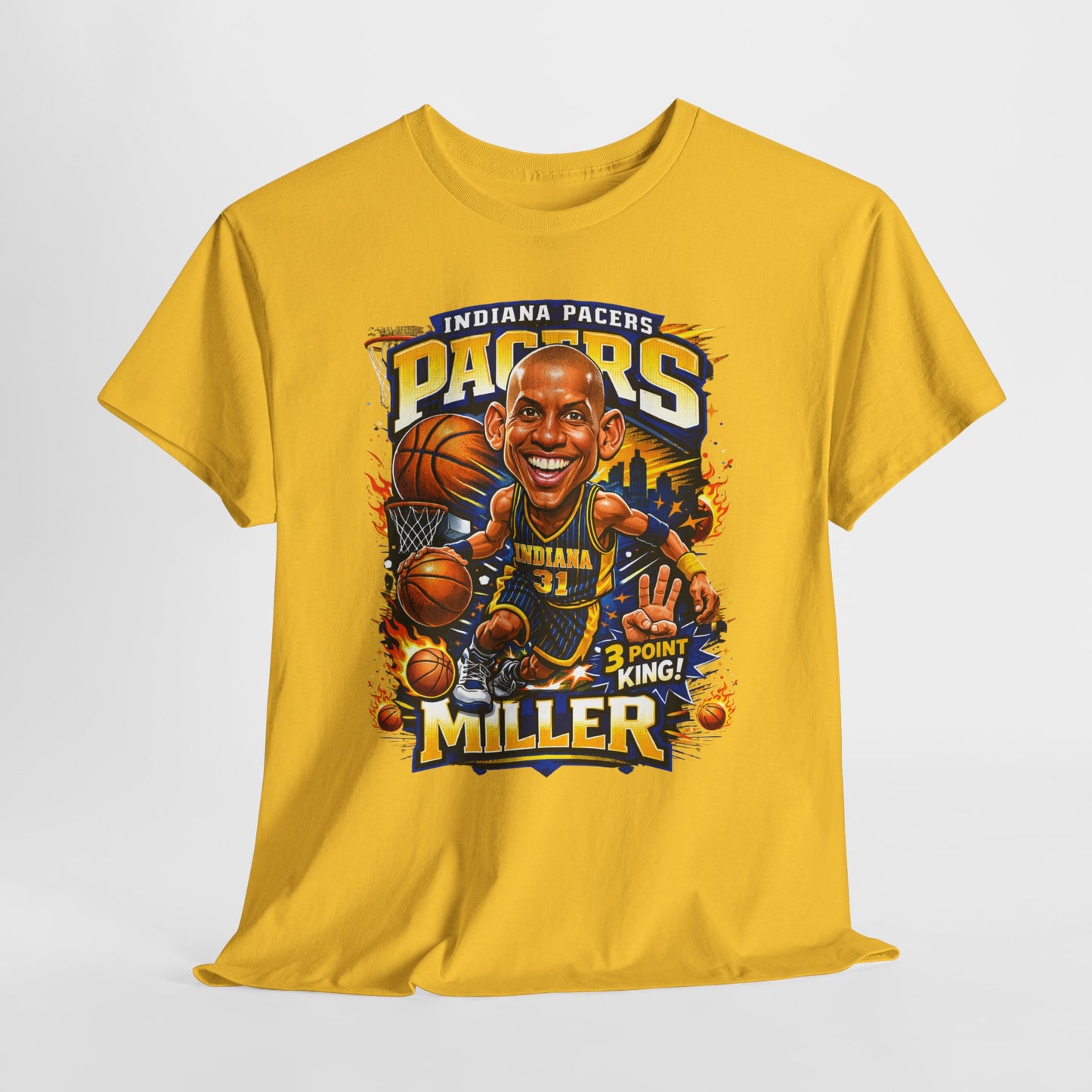 Pacers Miller 3-Point King Basketball T-Shirt