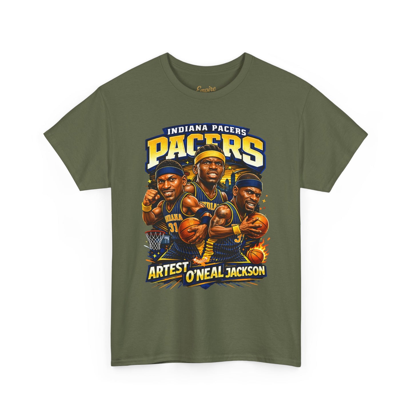 Indiana Pacers Vintage Players Graphic Tee — "Pacers" O'Neal & Jackson Tribute