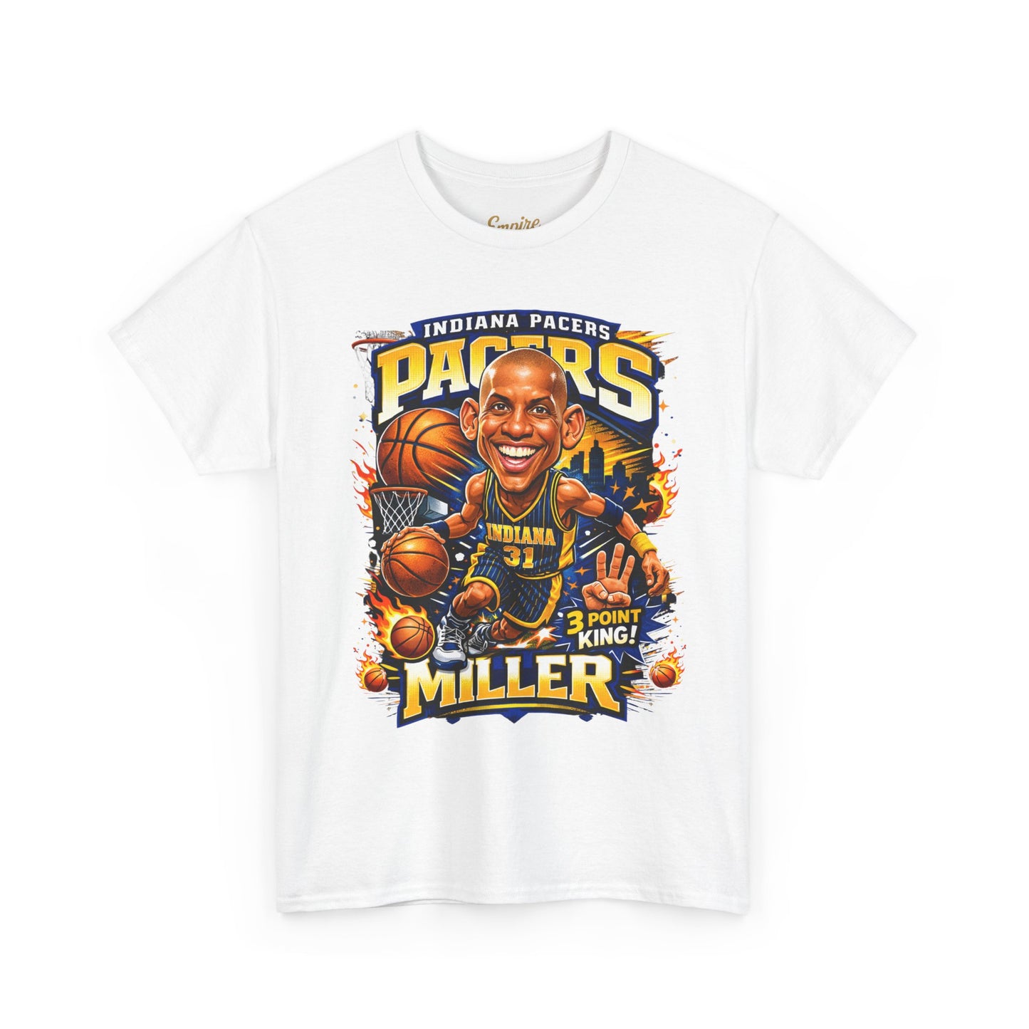 Pacers Miller 3-Point King Basketball T-Shirt