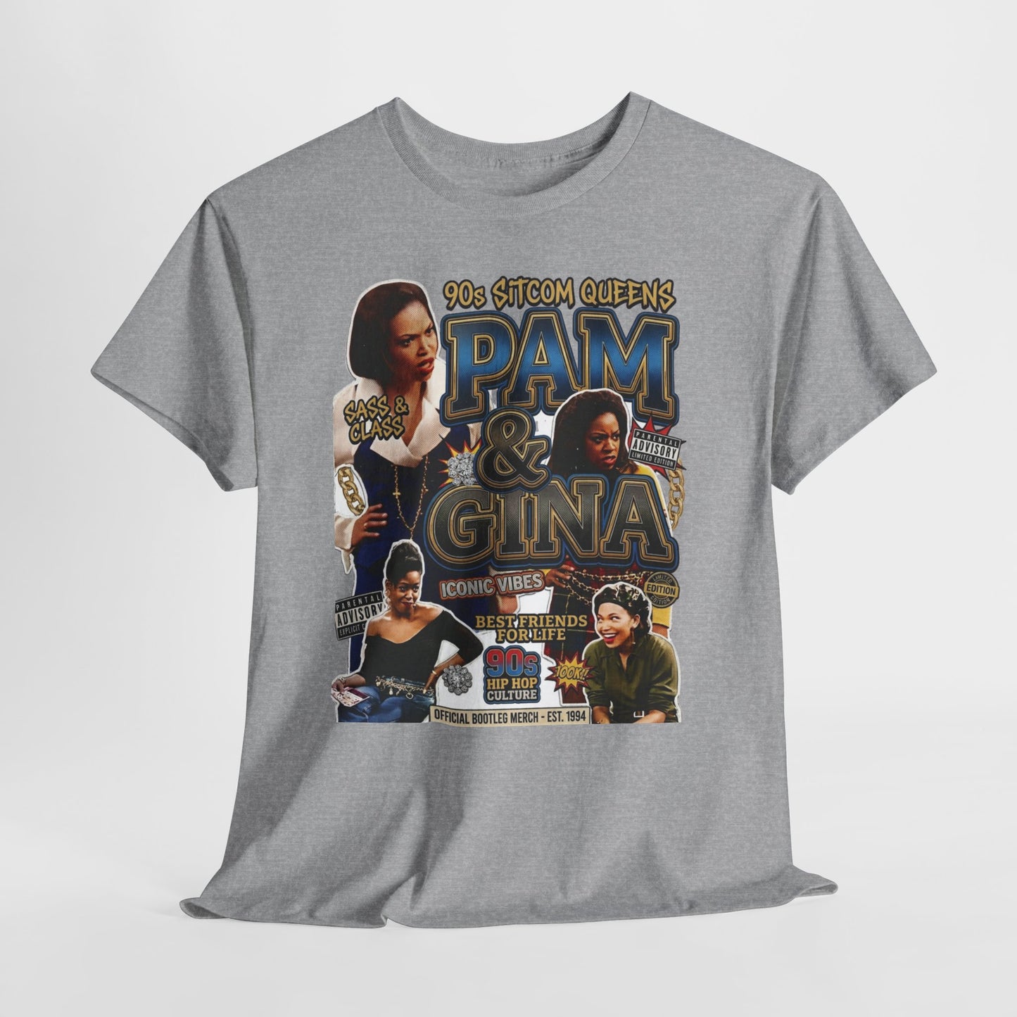 Pam & Gina Throwback Collage T-Shirt — 90s TV Queens Graphic Tee