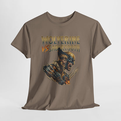 Wolverine vs Sabretooth Tee — Vintage Comic Battle Graphic T-Shirt