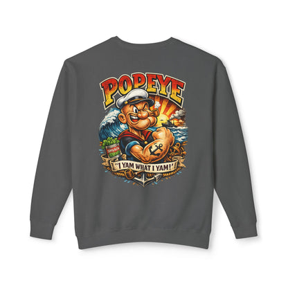 Popeye Graphic Crewneck Sweatshirt — "I Yam What I Yam" Vintage Sailor Tee