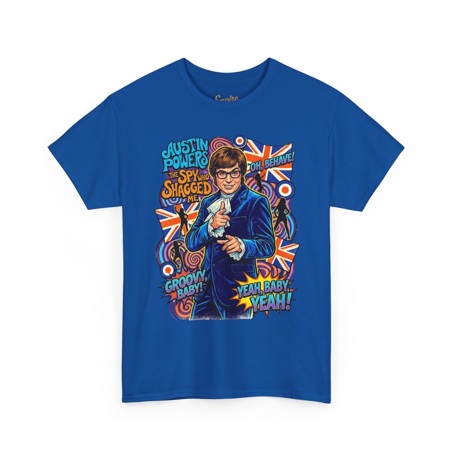Austin Powers Retro Graphic Tee — "Yeah Baby!" Psychedelic 60s Pop Art T-Shirt
