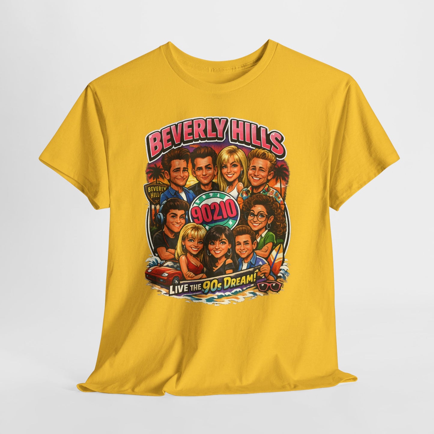 90s TV Cast Graphic Tee — 'Beverly Hills 90210' Retro Reunion Shirt