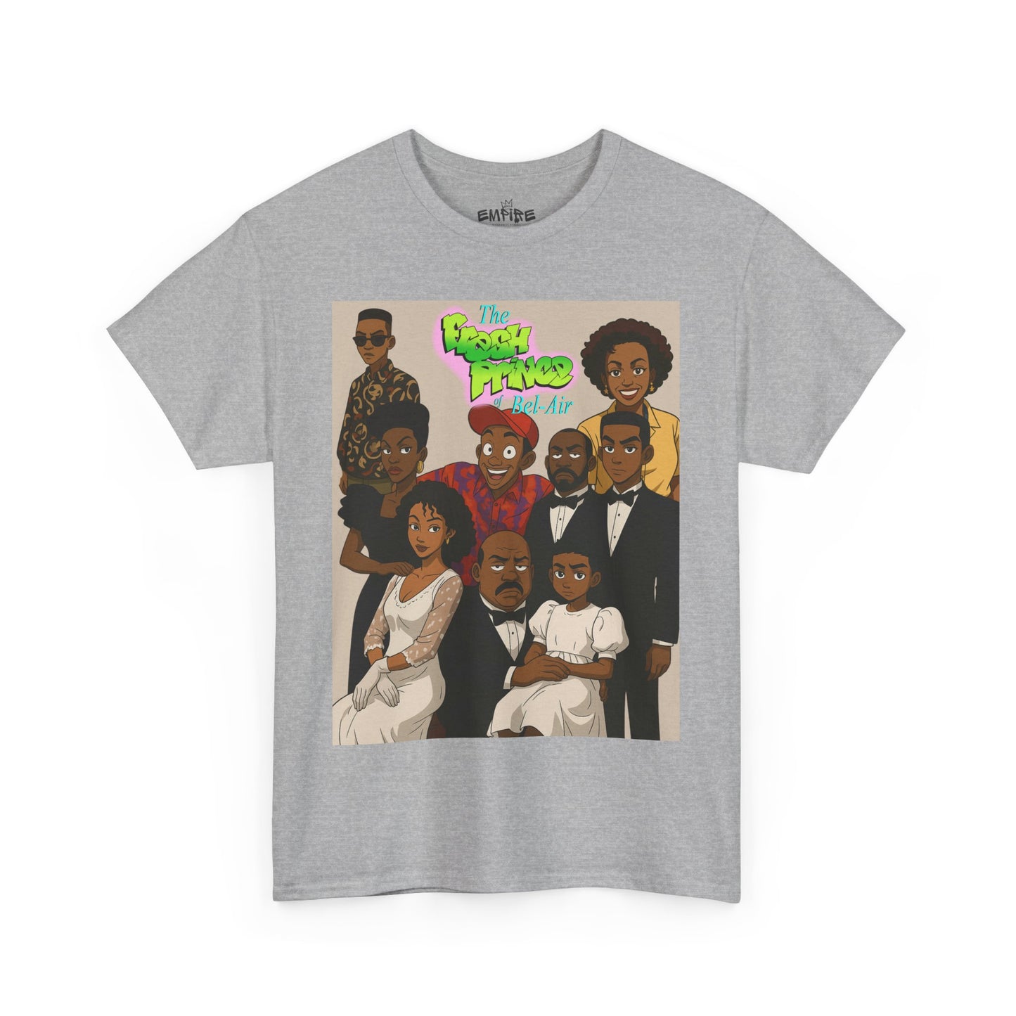 The Fresh Prince Unisex Heavy Cotton Tee - Nostalgic Cartoon Graphic Shirt