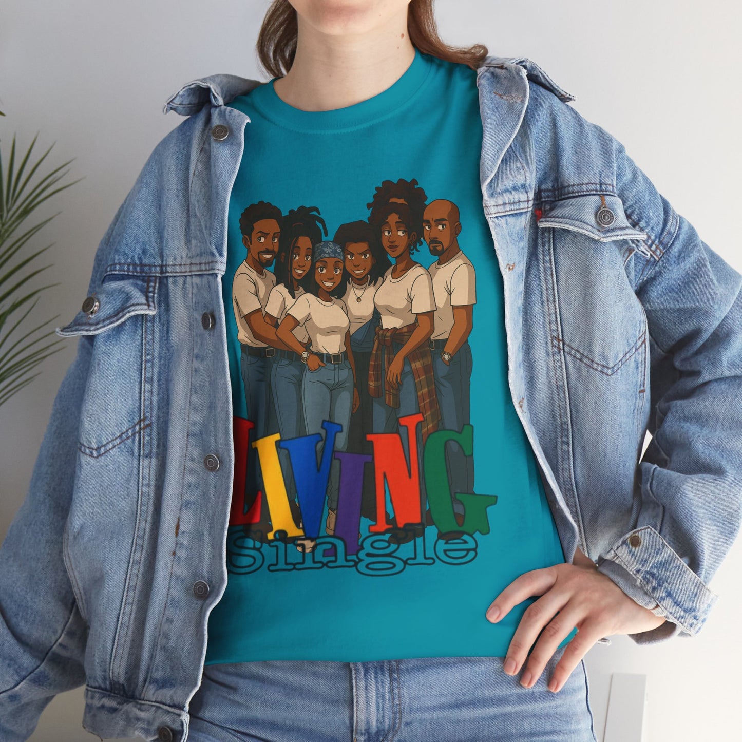 Living Single Unisex Heavy Cotton Tee - Nostalgic TV Show T-Shirt for Fans