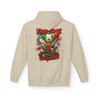 'Krustywise' Creepy Clown Design, "You’ll Float Too" Midweight Softstyle Fleece Hoodie