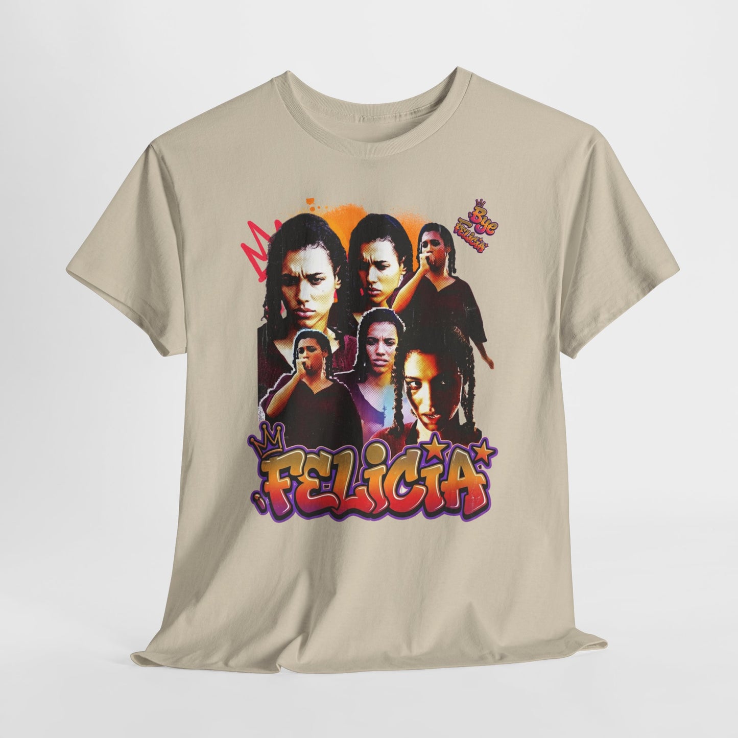 Bye Felicia Graphic Tee — Retro Movie Collage Portrait T-Shirt