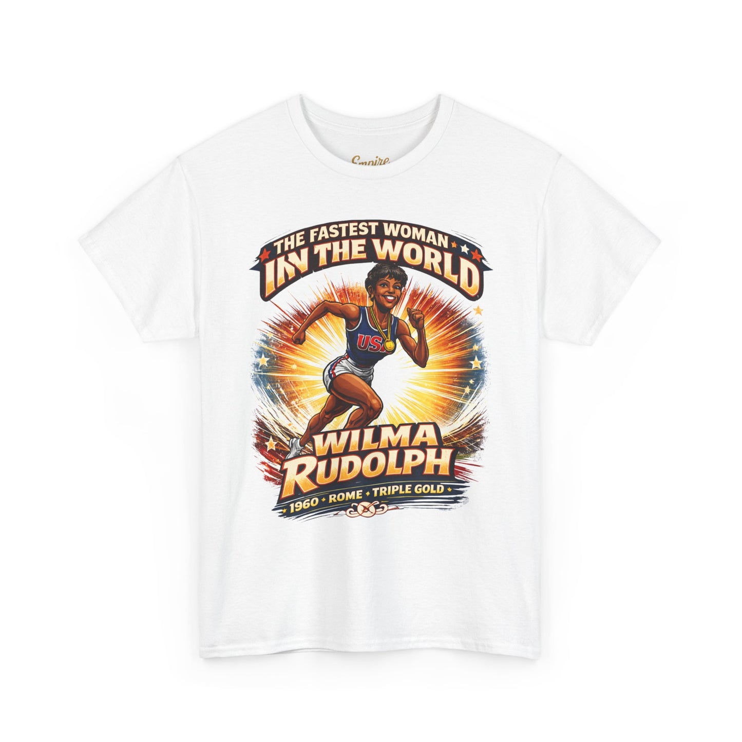 Wilma Rudolph “The Fastest Woman in the World” Graphic Tee – 1960 Rome Triple Gold Olympic Tribute Shirt