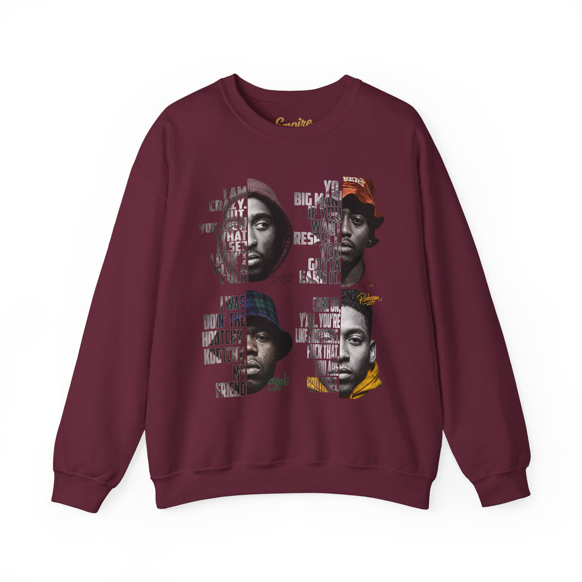 Wrecking Crew "Juice" Movie Legends Crewneck Sweatshirt — Collage Portraits & Lyrics