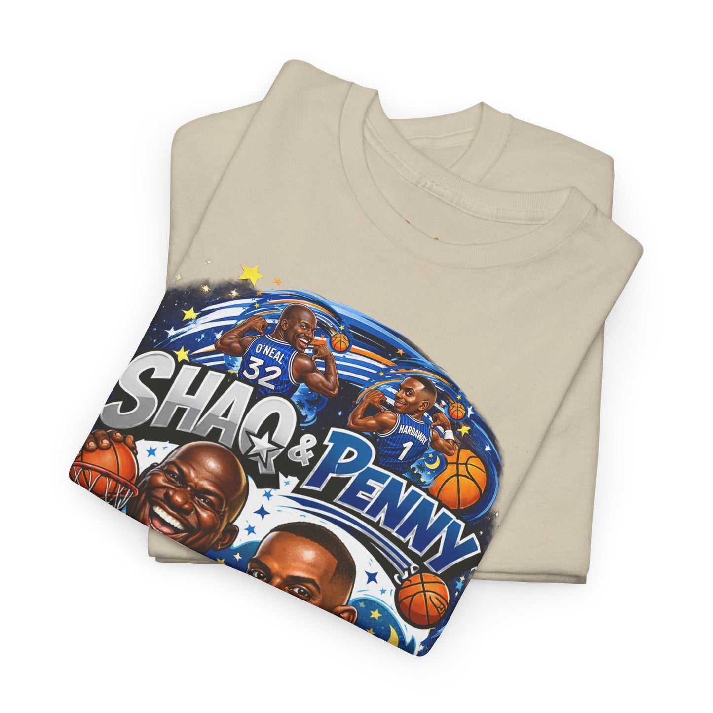 Orlando Magic Basketball Tee — Shaq & Penny Retro Cartoon Design
