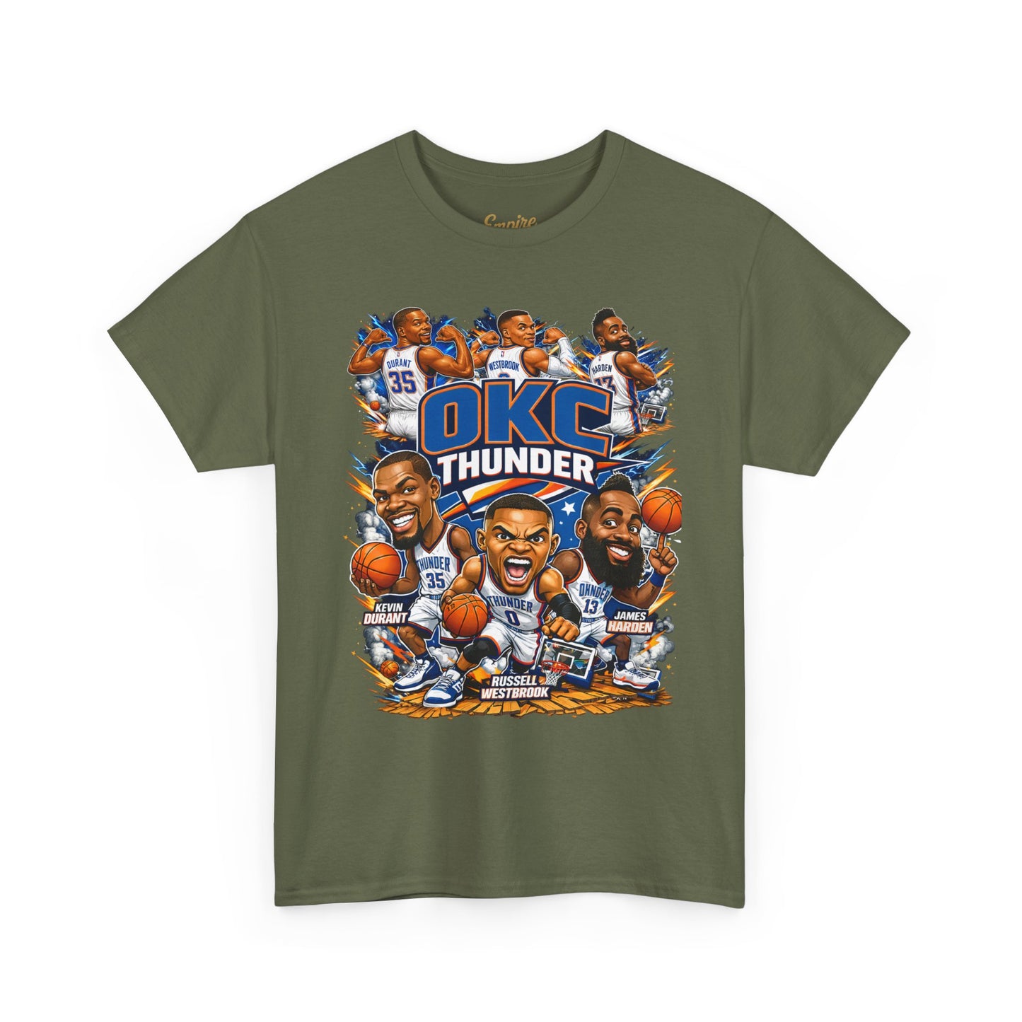 OKC Thunder Caricature Basketball T-Shirt — Team Players Graphic Tee