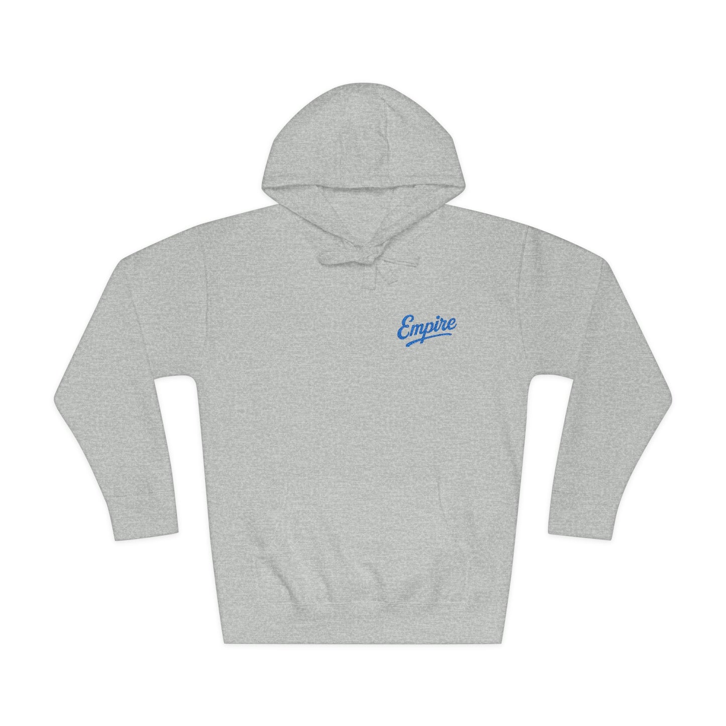 Empire Signature Embroidered Hoodie — Minimal Fleece with Royal Blue 'Empire' Logo