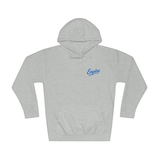 Empire Signature Embroidered Hoodie — Minimal Fleece with Royal Blue 'Empire' Logo