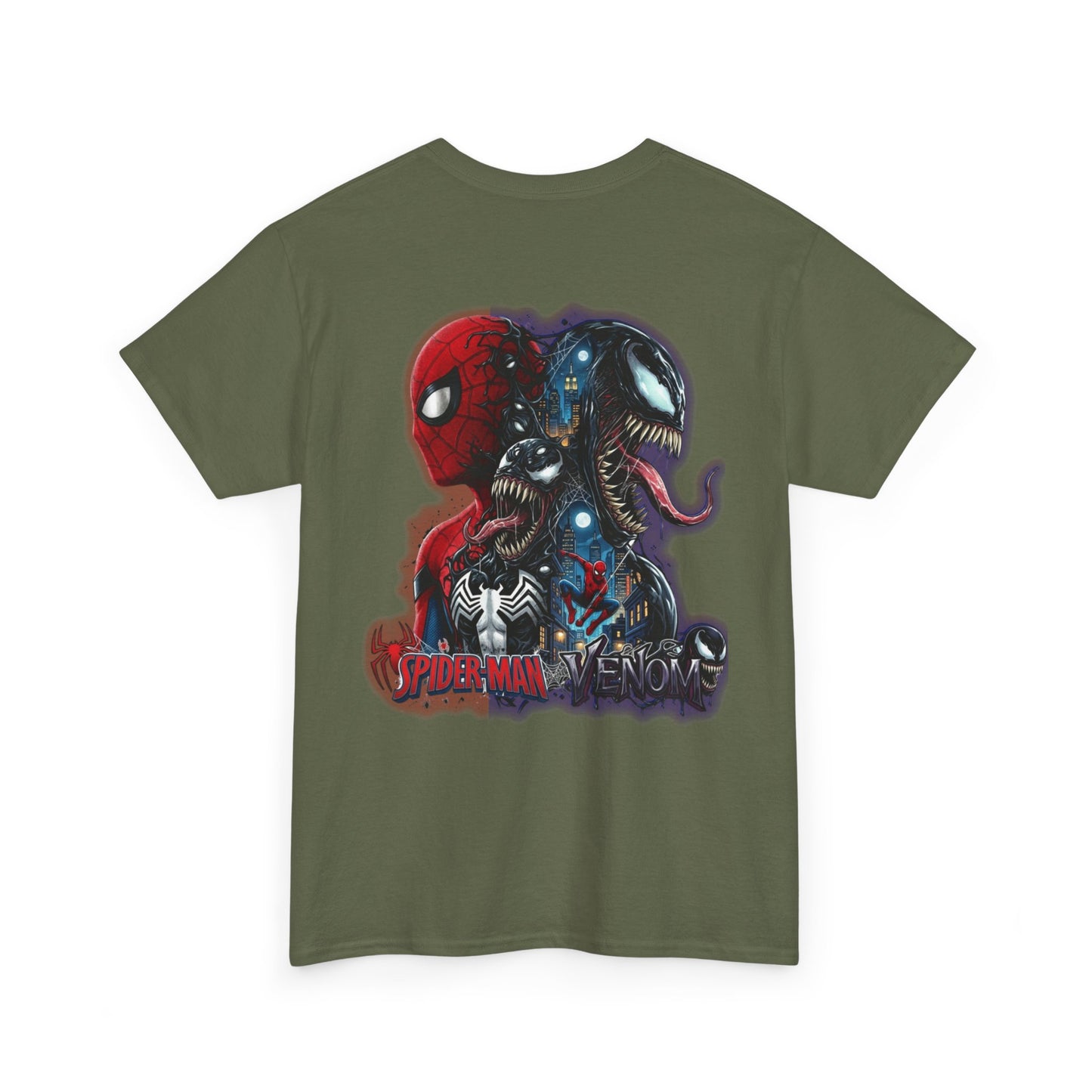 Spider-Man vs Venom Graphic Tee — Superhero Back Print
