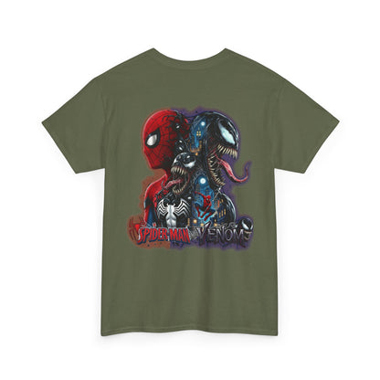 Spider-Man vs Venom Graphic Tee — Superhero Back Print