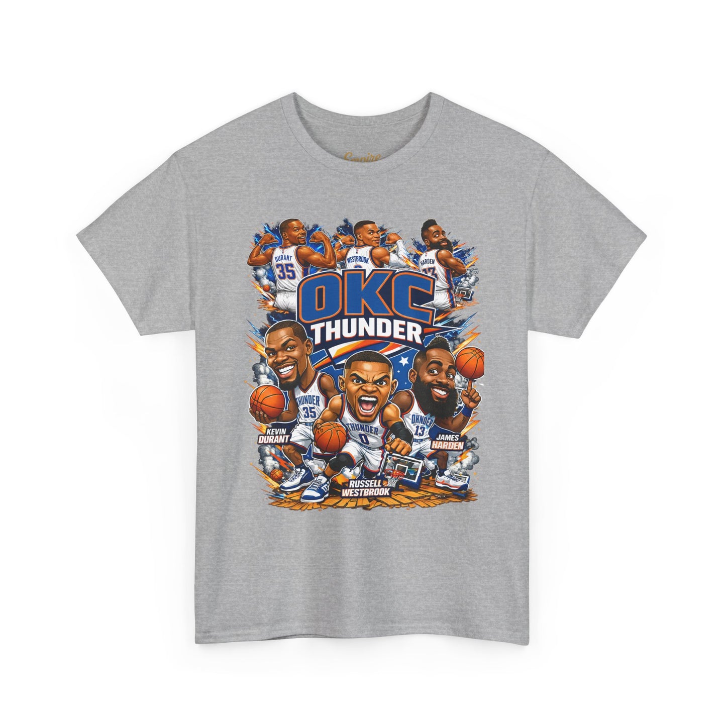 OKC Thunder Caricature Basketball T-Shirt — Team Players Graphic Tee
