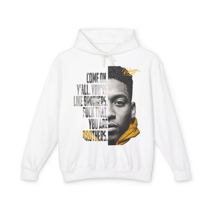 Raheem "Juice" Quote Hoodie – 'Come On Y'all You're Like Brothers' Graphic Hoodie