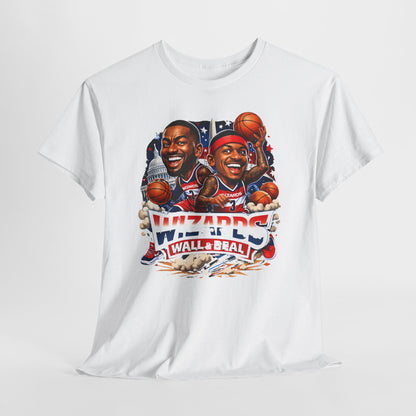 Wizards Basketball Vintage Player Caricature Tee – Wall & Ball Fan Shirt