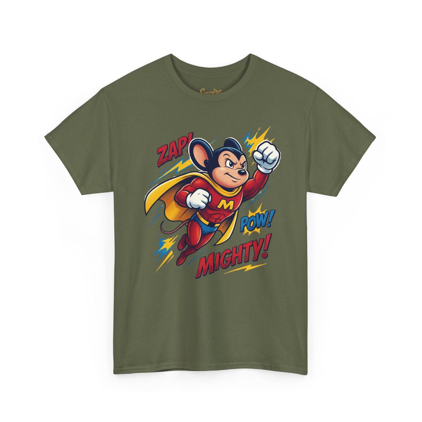Mighty Mouse Comic Tee — Retro Superhero Kids Graphic T-Shirt
